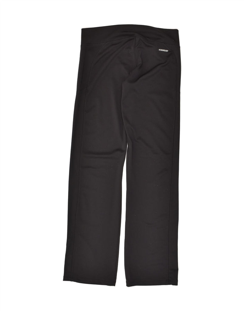 ADIDAS Womens Aeroready Tracksuit Trousers UK 14 Large Black Polyester | Vintage Adidas | Thrift | Second-Hand Adidas | Used Clothing | Messina Hembry 