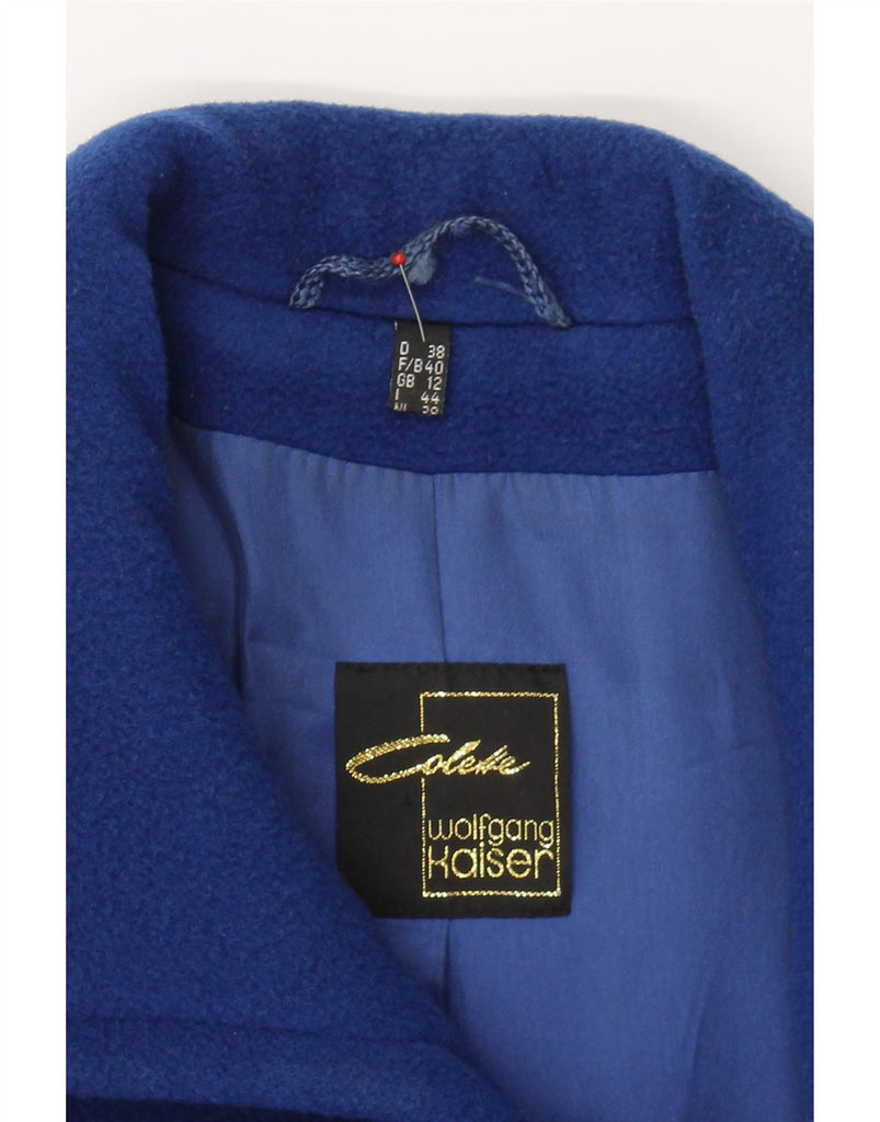 COLETTE WOLFGANG KAISER Womens Double Breasted Coat UK 12 Medium  Blue Vintage Colette Wolfgang Kaiser and Second-Hand Colette Wolfgang Kaiser from Messina Hembry 