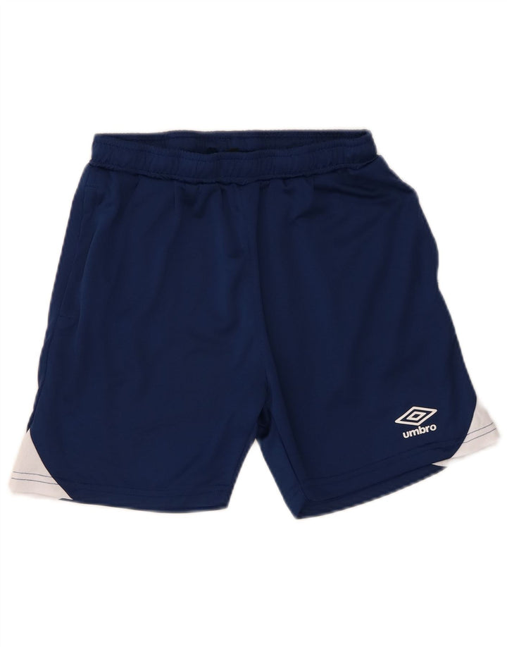 Umbro Boys Sport Shorts 13-14 Years XL Blue Colourblock Polyester