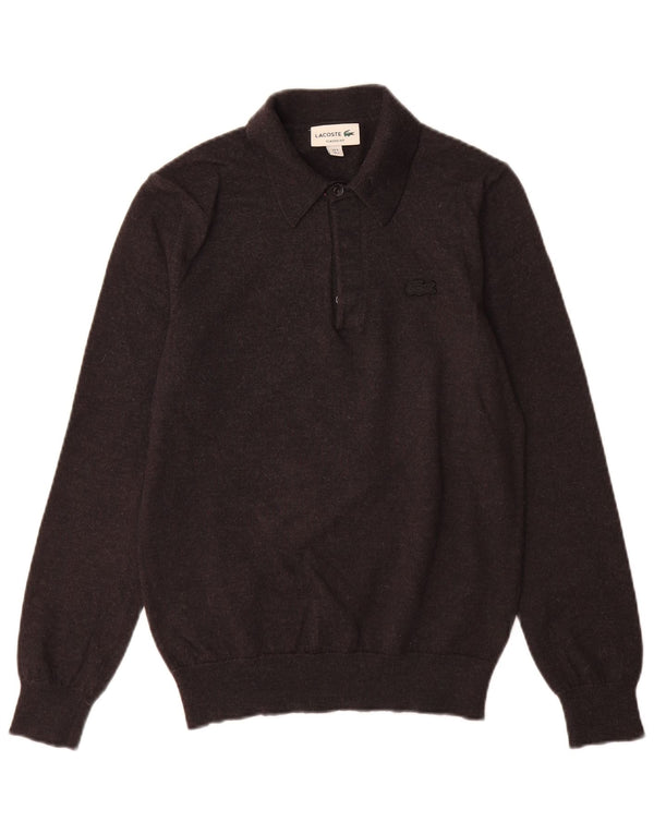Lacoste Mens Classic Fit Polo Neck Jumper Sweater Size 3 Small Grey Wool