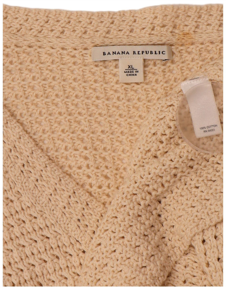 BANANA REPUBLIC Womens Cardigan Sweater UK 18 XL Beige Cotton