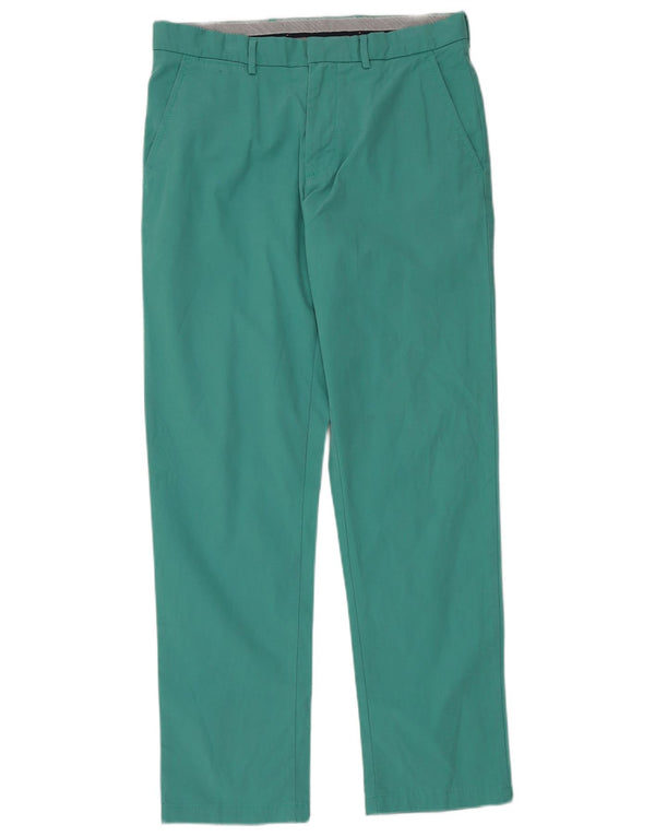 TOMMY HILFIGER Mens Straight Chino Trousers W32 L32 Turquoise Cotton