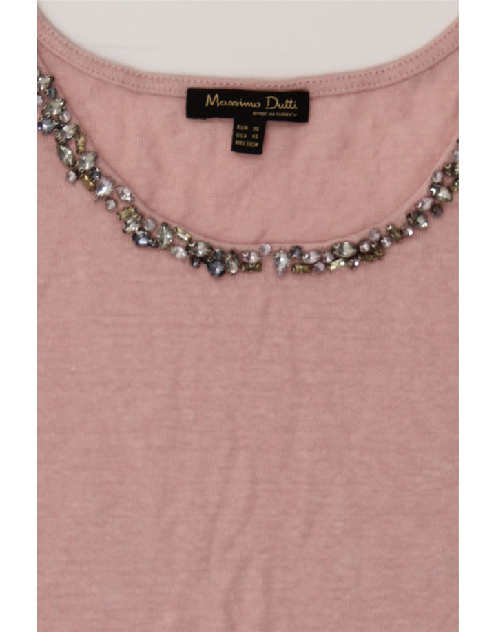 MASSIMO DUTTI Womens T-Shirt Top UK 6 XS Pink Vintage Massimo Dutti and Second-Hand Massimo Dutti from Messina Hembry 