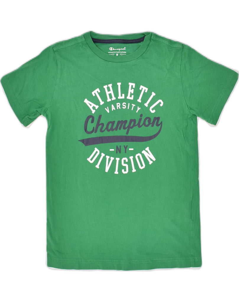 CHAMPION Boys Graphic T-Shirt Top 9-10 Years Medium Green Cotton | Vintage Champion | Thrift | Second-Hand Champion | Used Clothing | Messina Hembry 