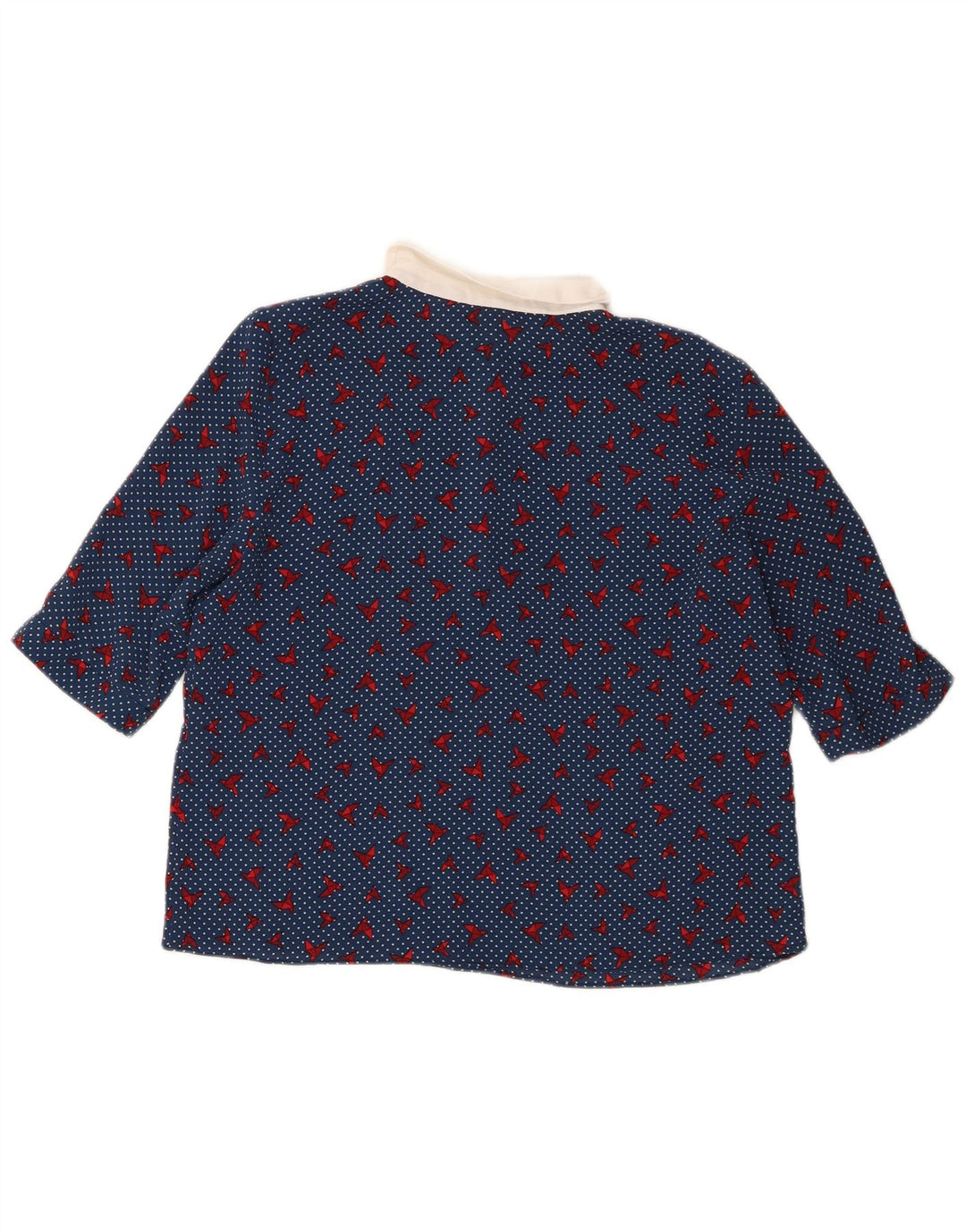 Zara Womens Trafaluc Blouse Top UK 14 Medium Blue Spotted Polyester