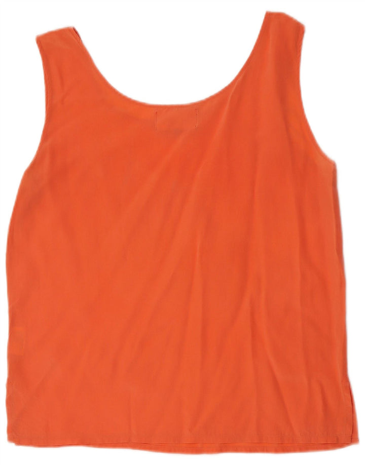 HANAITI Womens Vest Top UK 14 Medium Orange Silk