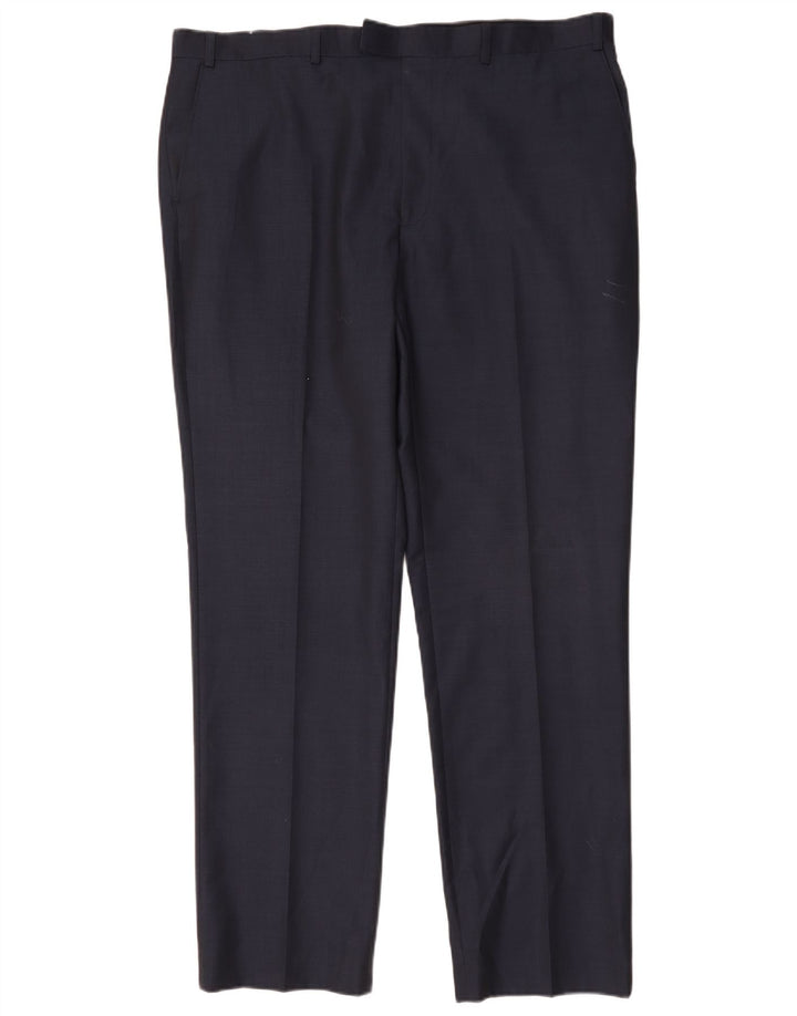 Marks & Spencer Mens Autograph Straight Suit Trousers W40 L33 Navy Blue
