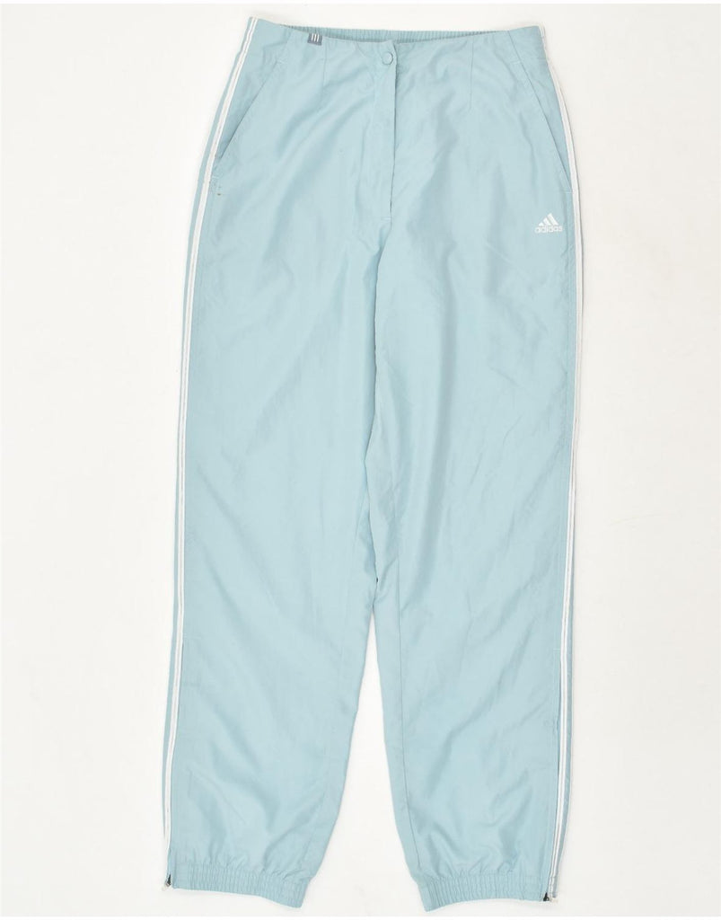 ADIDAS Womens Tracksuit Trousers Joggers UK 14 Medium Blue Polyester | Vintage Adidas | Thrift | Second-Hand Adidas | Used Clothing | Messina Hembry 