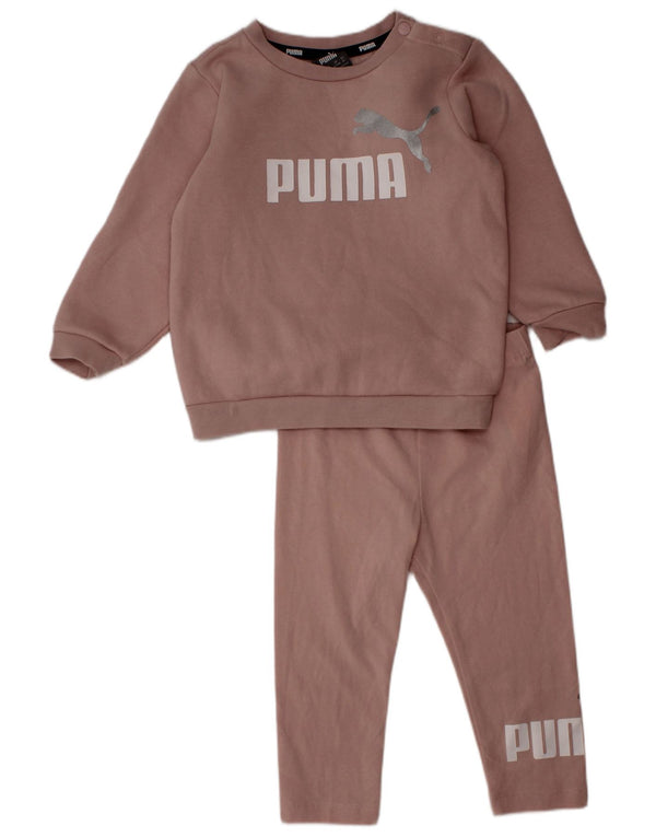 Puma Baby Girls Graphic Full Tracksuit 9-12 Months  Pink Cotton