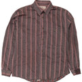 Wampum Mens Shirt Medium Grey Geometric Acrylic Classic