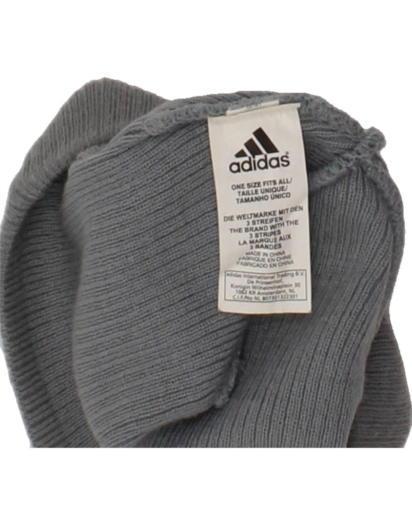 ADIDAS Mens Beanie Hat One Size Grey Acrylic | Vintage Adidas | Thrift | Second-Hand Adidas | Used Clothing | Messina Hembry 