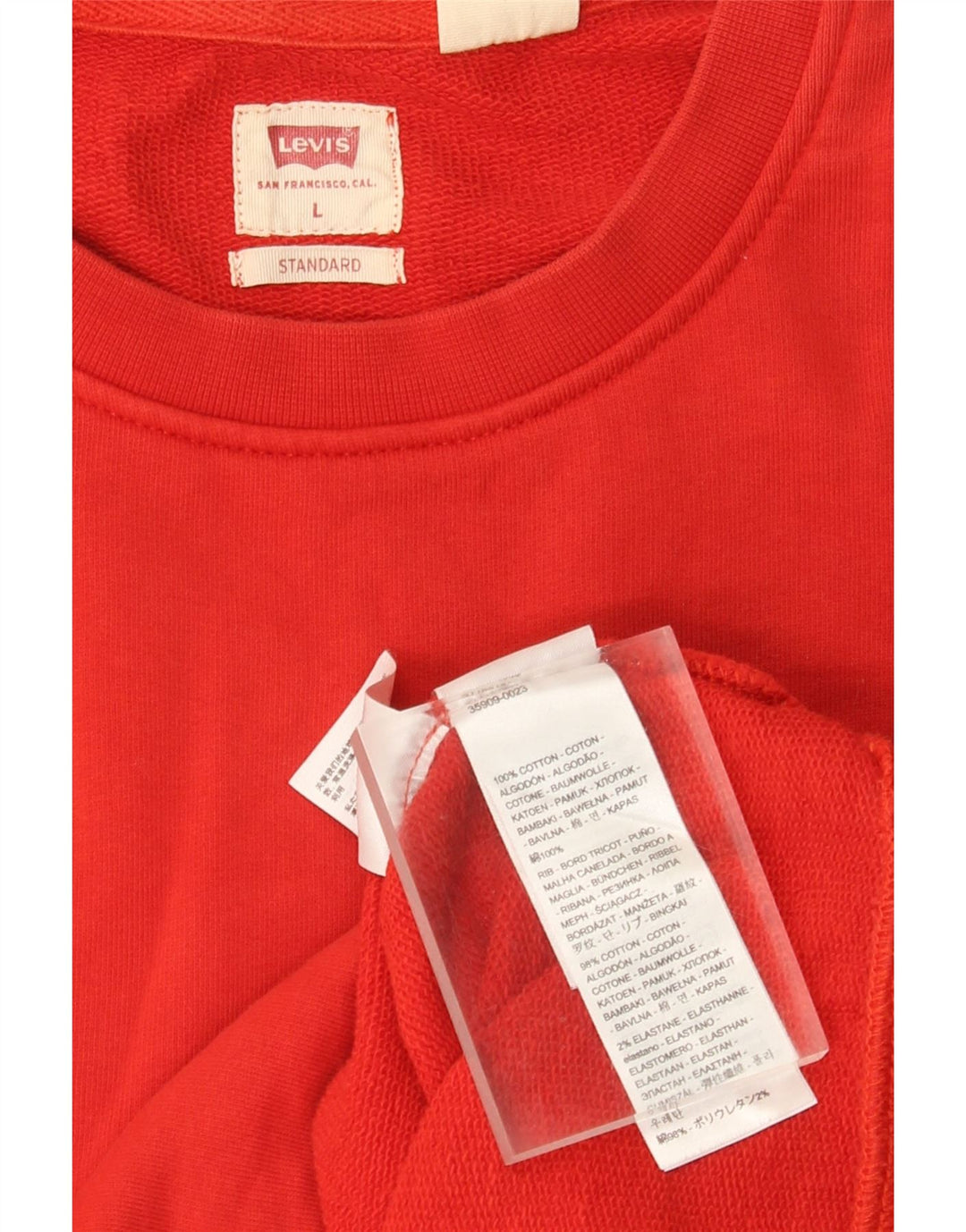 Levi's Mens Standard Sweatshirt Jumper Large Red Cotton