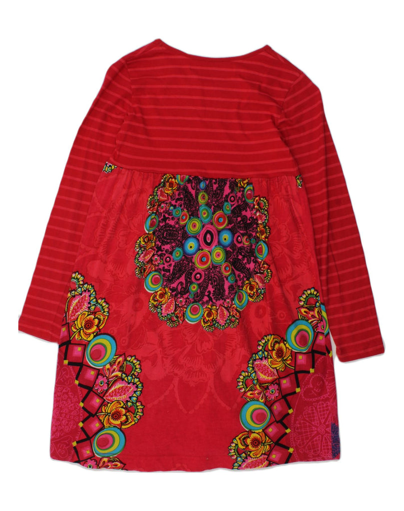 DESIGUAL Girls Long Sleeve A-Line Dress 9-10 Years Red Patchwork | Vintage Desigual | Thrift | Second-Hand Desigual | Used Clothing | Messina Hembry 