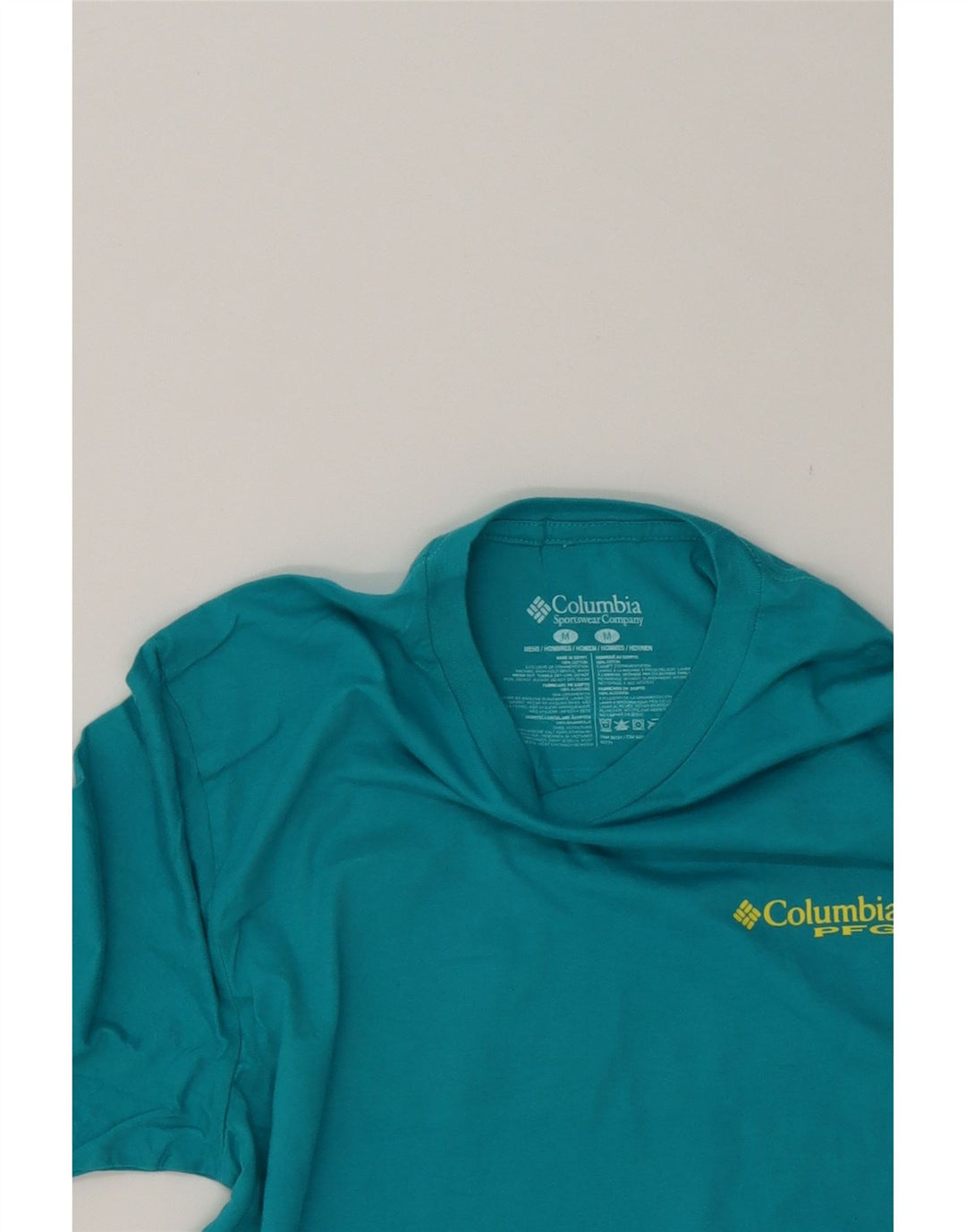 COLUMBIA Mens Graphic T-Shirt Top Medium Turquoise Cotton