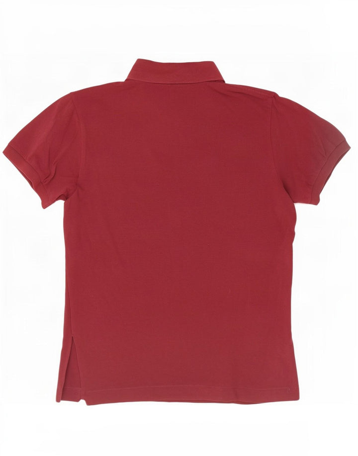 Lacoste Mens Polo Shirt Size 4 Medium Burgundy Cotton