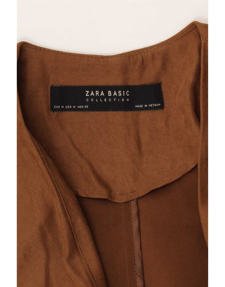 Zara Womens 3/4 Sleeve Cardigan Top UK 14 Medium Brown