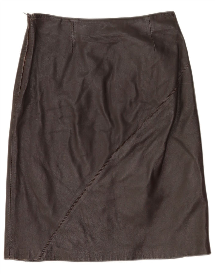 Lorena Antoniazzi Womens Leather Skirt IT 42 Medium W26 Brown Leather