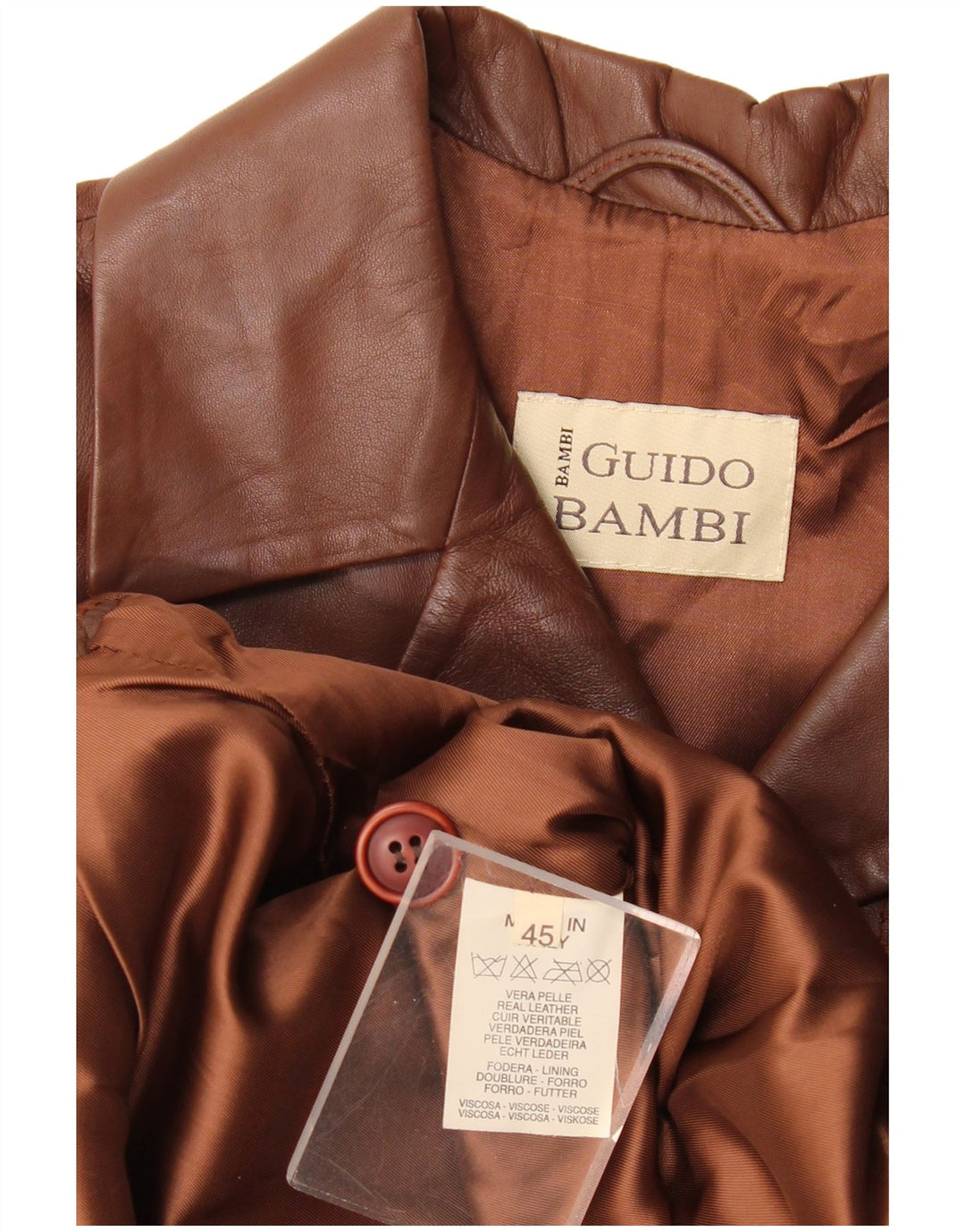 Vintage Womens Leather Jacket IT 45 Medium Burgundy Leather