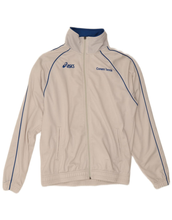Asics Mens Tracksuit Top Jacket Small White Polyester