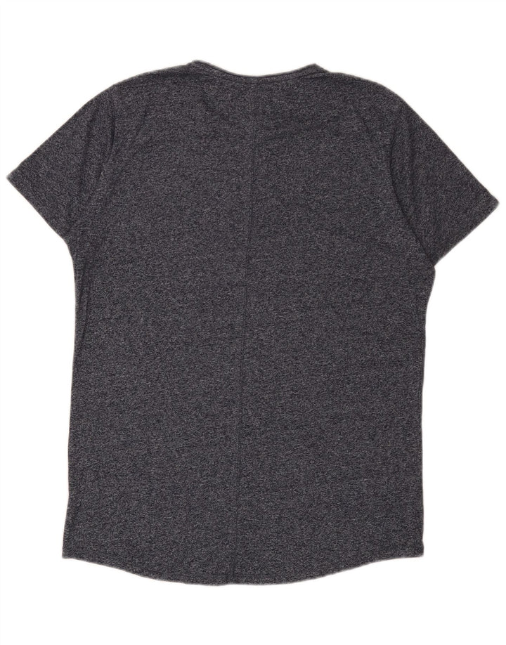 TOMMY HILFIGER Mens T-Shirt Top Medium Navy Blue Flecked Cotton