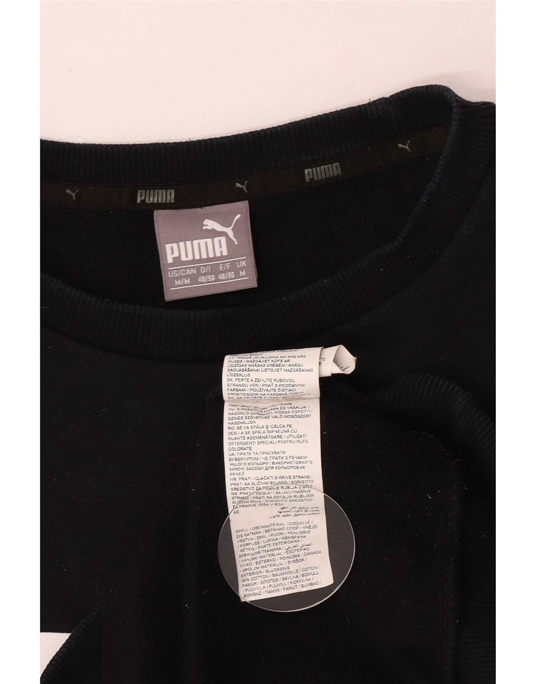 Puma Mens Graphic Sweatshirt Jumper Medium Black Cotton