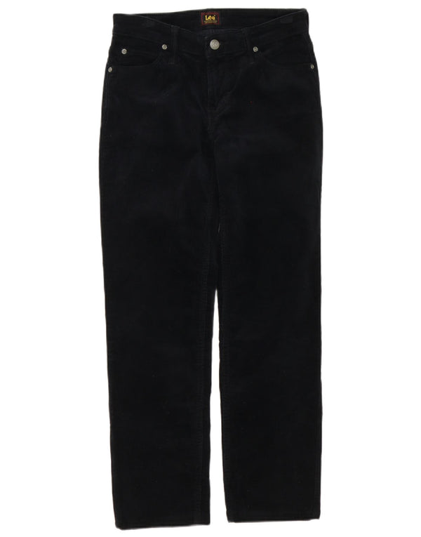 Lee Womens Marion Straight Corduroy Trousers W27 L27 Black Cotton