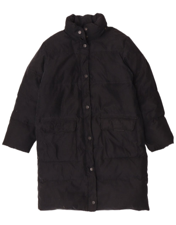 Belfe Womens Hooded Loose Fit Padded Coat IT 40 Small Black Polyester