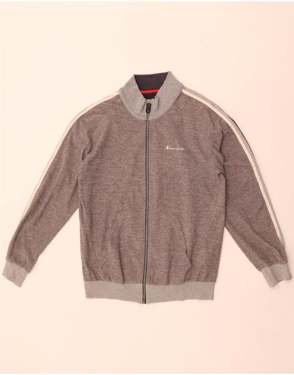 Champion Mens Tracksuit Top Jacket Medium Grey Polyester