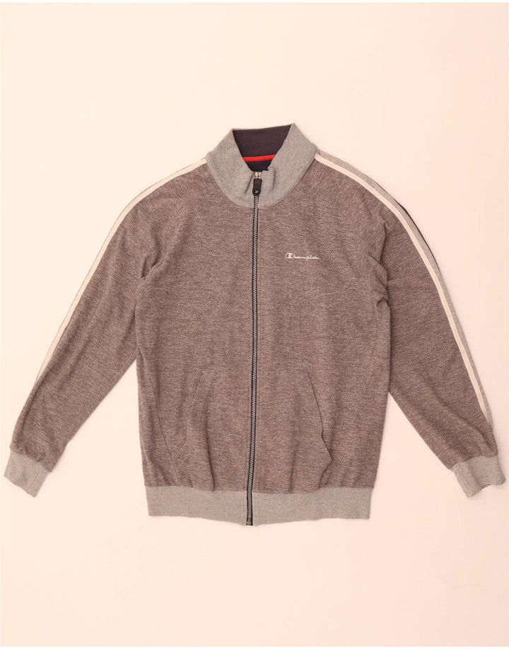 Champion Mens Tracksuit Top Jacket Medium Grey Polyester