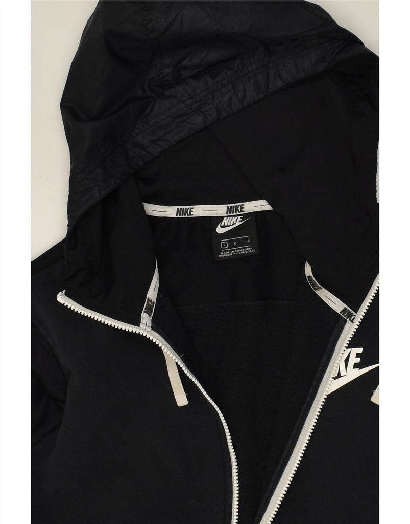 NIKE Mens Zip Hoodie Sweater Large Black Cotton | Vintage Nike | Thrift | Second-Hand Nike | Used Clothing | Messina Hembry 