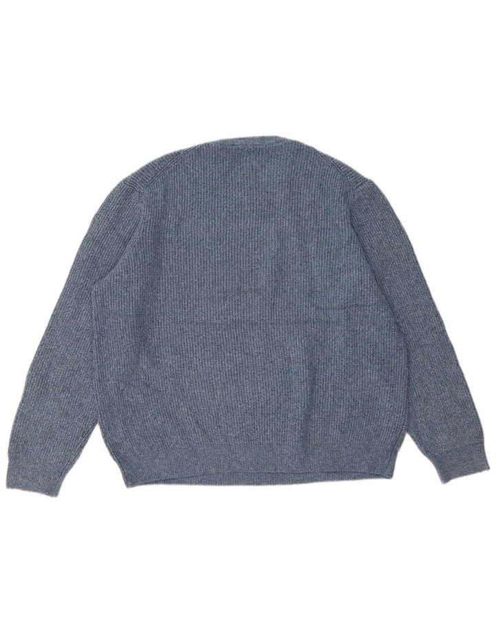 Marks & Spencer Mens Crew Neck Jumper Sweater 2XL Blue Flecked Polyamide