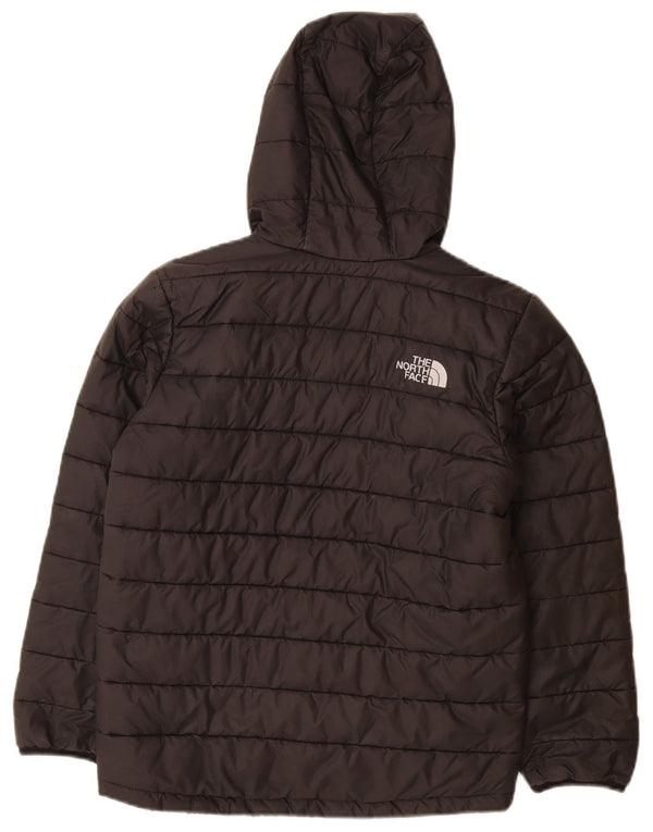 The North Face Boys Hooded Padded Jacket 9-10 Years Medium Black Polyester