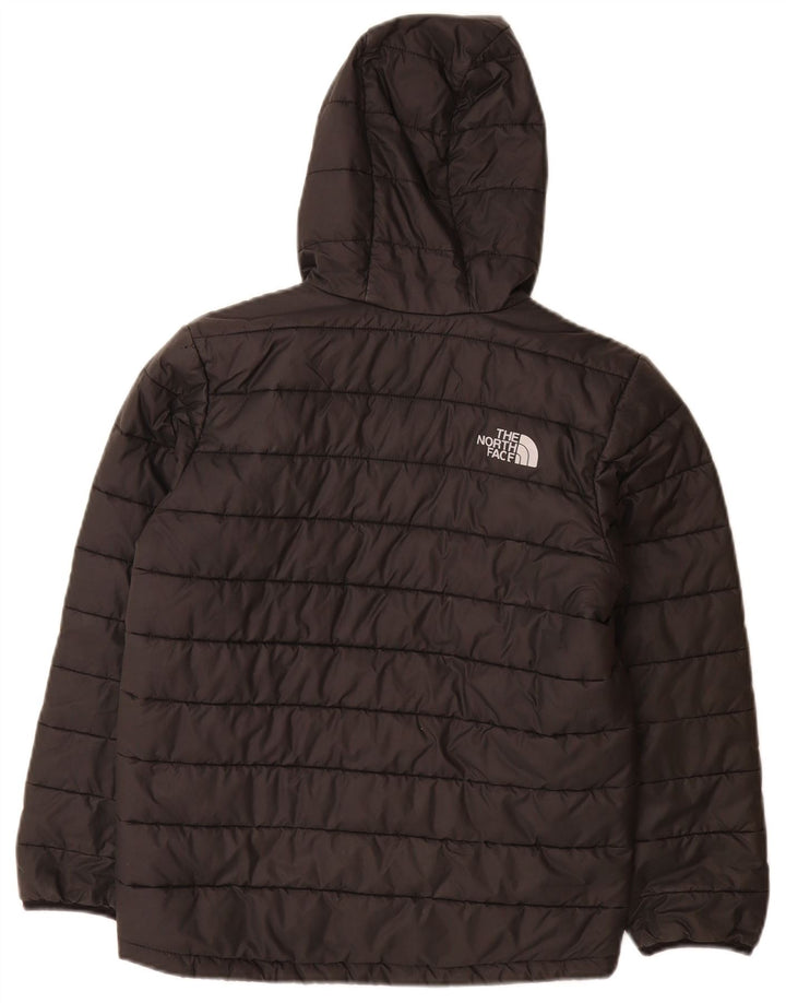 The North Face Boys Hooded Padded Jacket 9-10 Years Medium Black Polyester