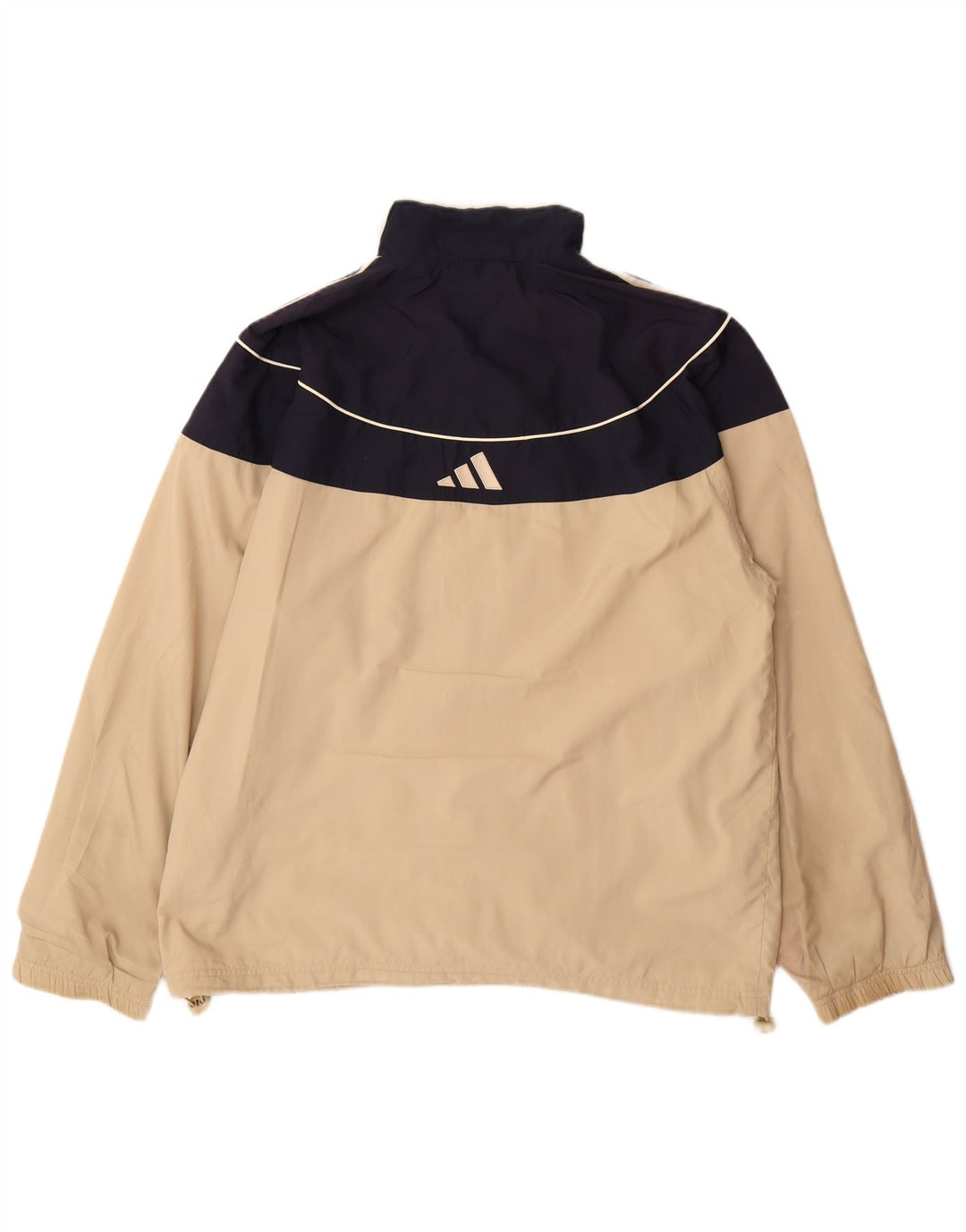 Adidas Mens Tracksuit Top Jacket Large Beige Colourblock Polyester