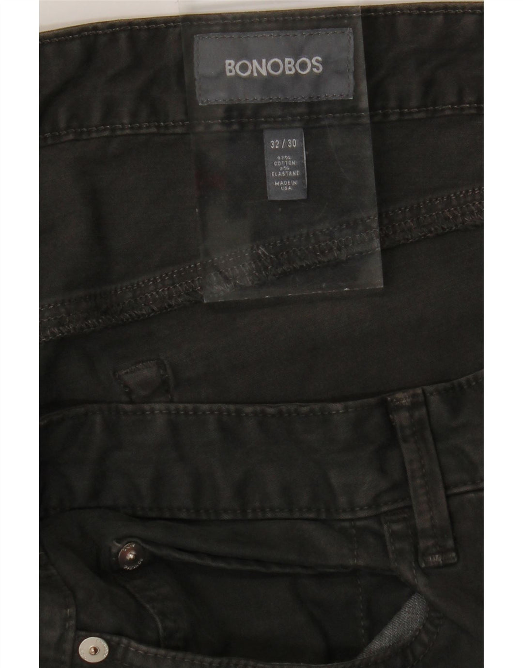 BONOBOS Mens Slim Casual Trousers W32 L30 Grey Cotton Vintage BONOBOS and Second-Hand BONOBOS from Messina Hembry 