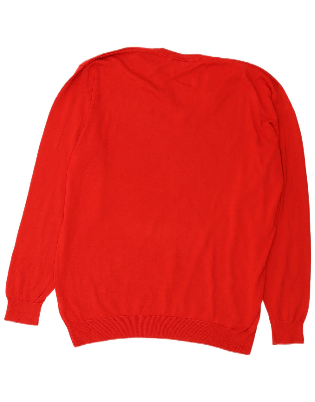 Lacoste Mens V-Neck Jumper Sweater Size 8 3XL Red Cotton