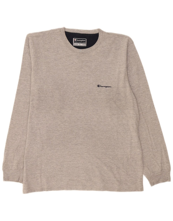 Champion Mens Top Long Sleeve Large Grey Flecked Cotton