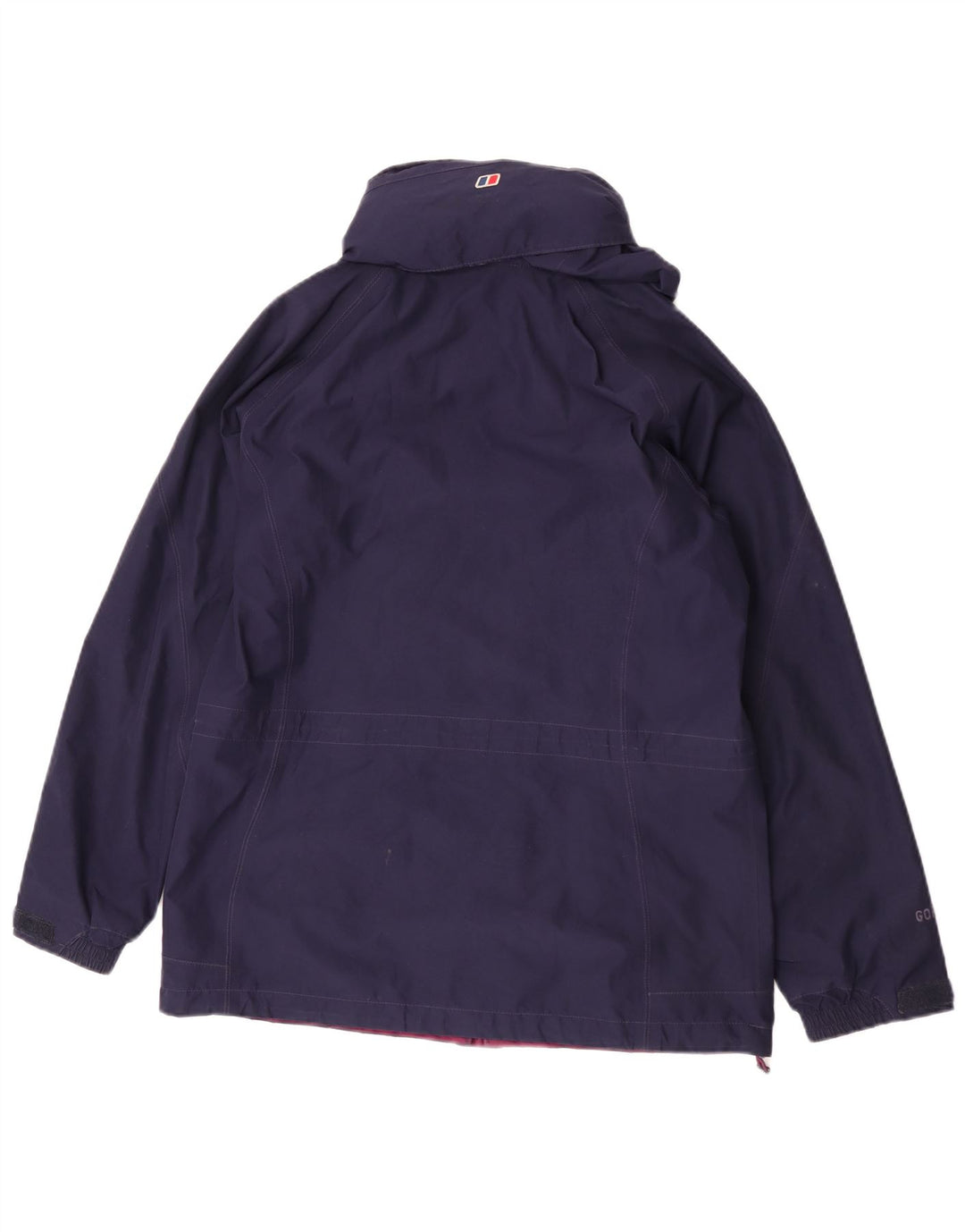 Berghaus Womens Hooded Rain Jacket UK 12 Medium Navy Blue Polyester