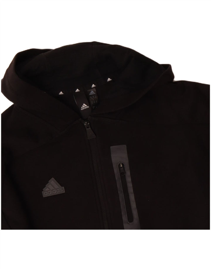 ADIDAS Mens Zip Hoodie Sweater Small Black