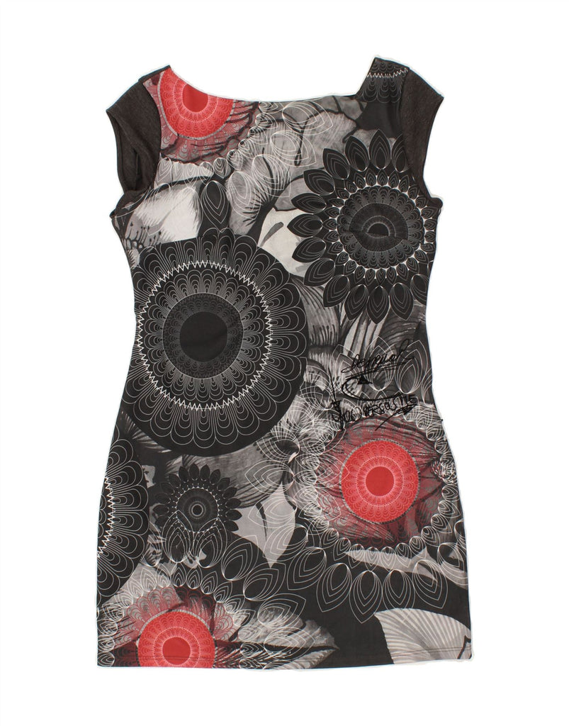 DESIGUAL Womens Graphic Sleeveless Sheath Dress UK 18 XL Grey Vintage Desigual and Second-Hand Desigual from Messina Hembry 