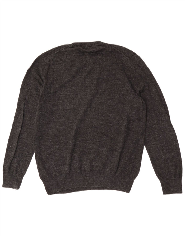 Marks & Spencer Mens Crew Neck Jumper Sweater Medium Grey Flecked Cotton