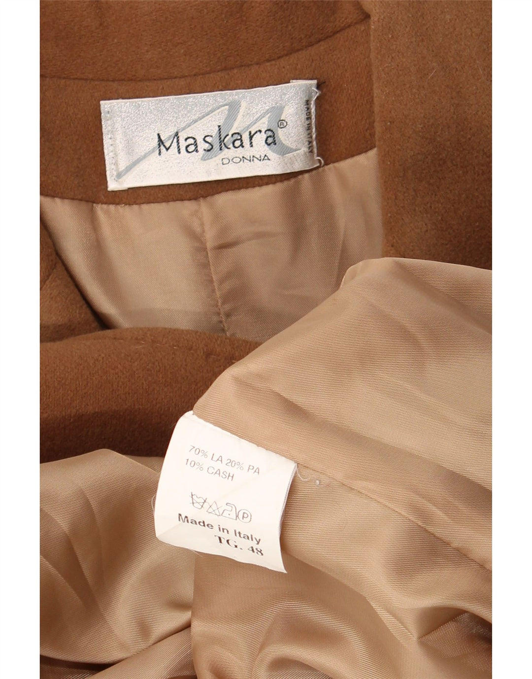 Vintage Womens Overcoat IT 48 XL Brown Wool