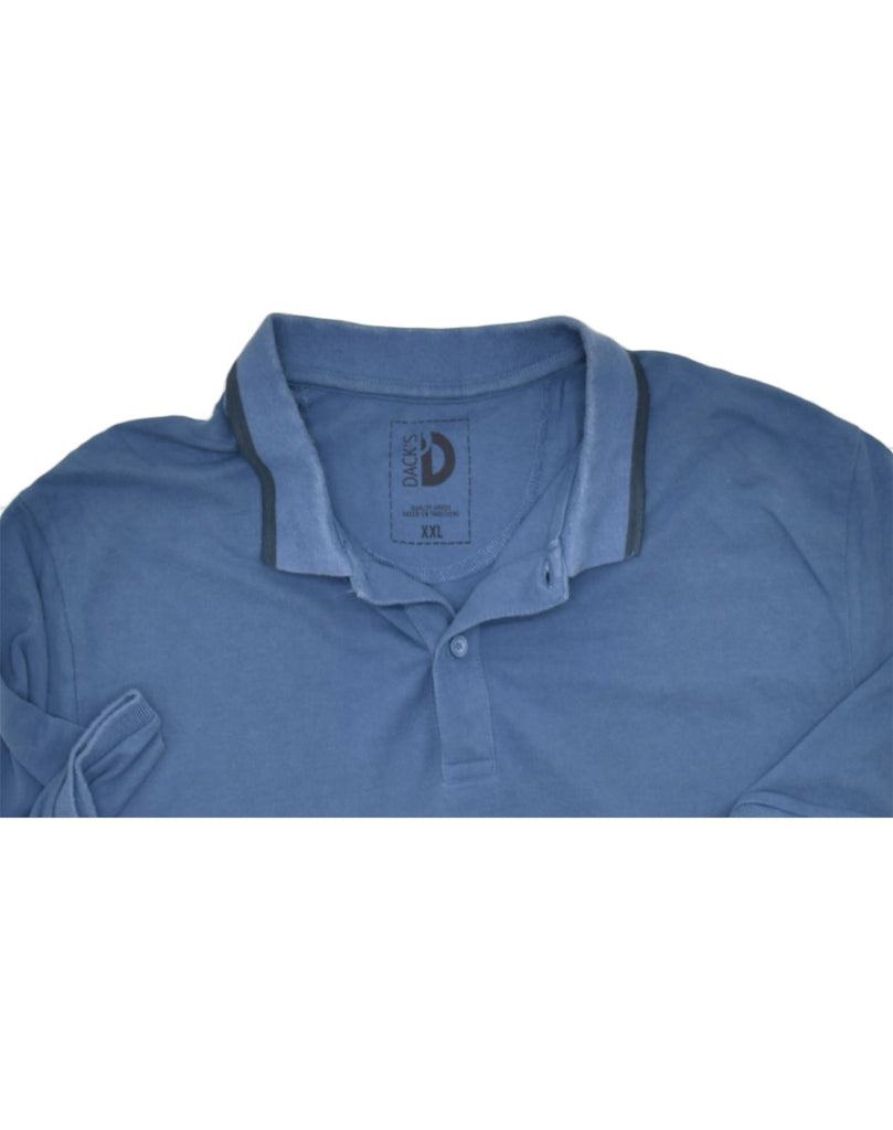 DACK'S Mens Polo Shirt 2XL Navy Blue Cotton | Vintage | Thrift | Second-Hand | Used Clothing | Messina Hembry 