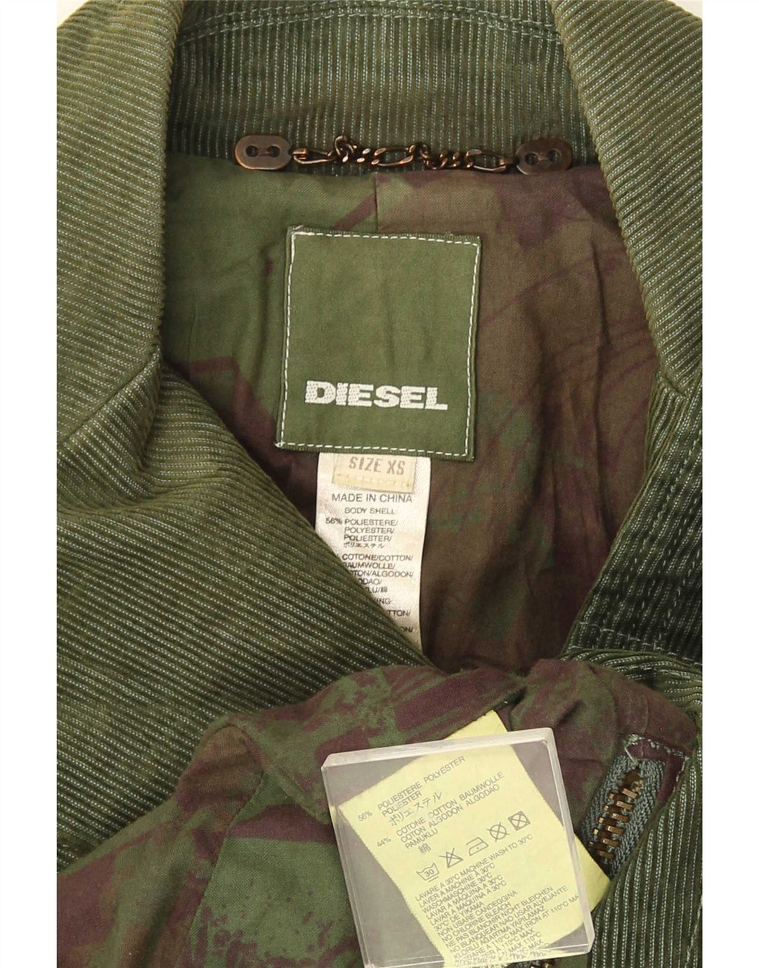 Diesel Womens Double Breasted Blazer Jacket UK 6 XS Green Polyester