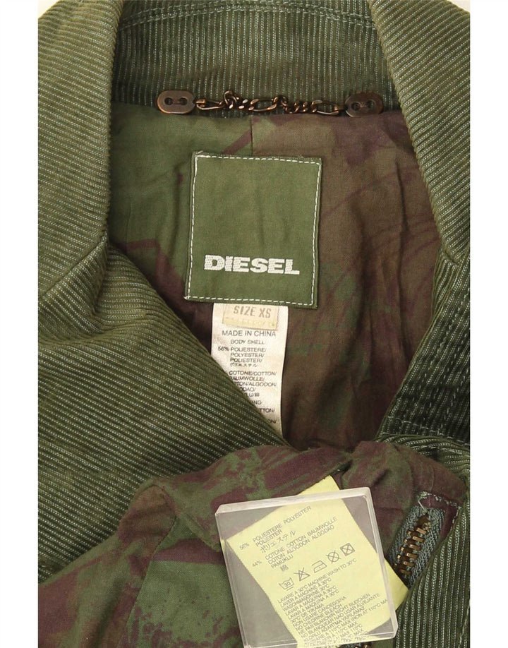 Diesel Womens Double Breasted Blazer Jacket UK 6 XS Green Polyester