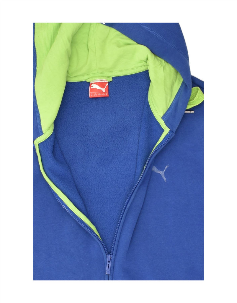 PUMA Mens Zip Hoodie Sweater Medium Blue Cotton | Vintage Puma | Thrift | Second-Hand Puma | Used Clothing | Messina Hembry 