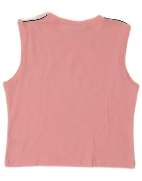 Adidas Womens Crop Vest Top UK 14 Large Pink Cotton