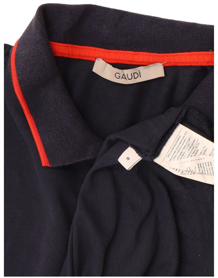 Gaudi Mens Polo Shirt Medium Navy Blue Cotton