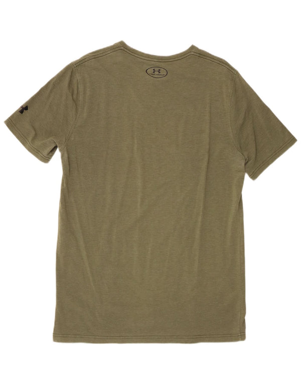 Under Armour Mens Graphic T-Shirt Top Small Khaki Cotton