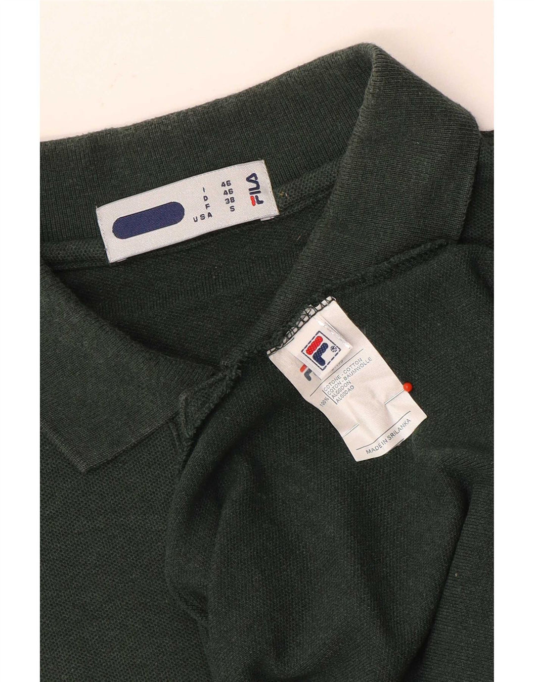 Fila Mens Polo Shirt Small Green Cotton
